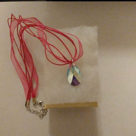 Aruba Blue Crystal Teardrop Necklace - Picture 6 of 8